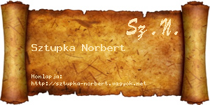 Sztupka Norbert névjegykártya